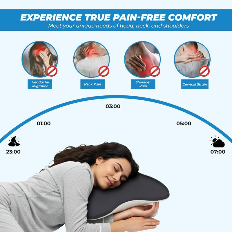 Experience Unmatched Comfort with Novus Ergonomic Cervical Memory Foam Pillow - Perfect for All Sleep Positions, Cooling and Machine Washable for a Refreshing Sleep!