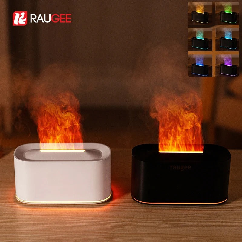 Air Humidifier With LED Lighting Simulation Colorful Flame Fragrance Machine