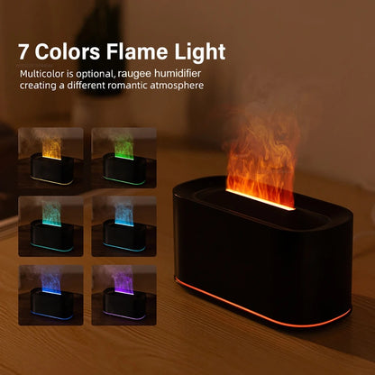 Air Humidifier With LED Lighting Simulation Colorful Flame Fragrance Machine