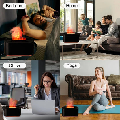 Air Humidifier With LED Lighting Simulation Colorful Flame Fragrance Machine